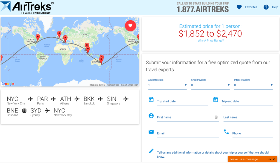 RTW AirTravel including Australia for less than $4000